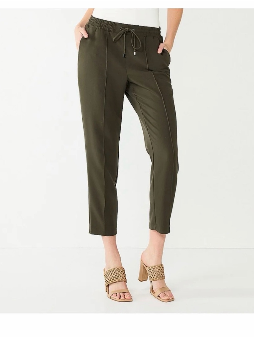 Nine West Women’s Olive Green Drawstring Joggers